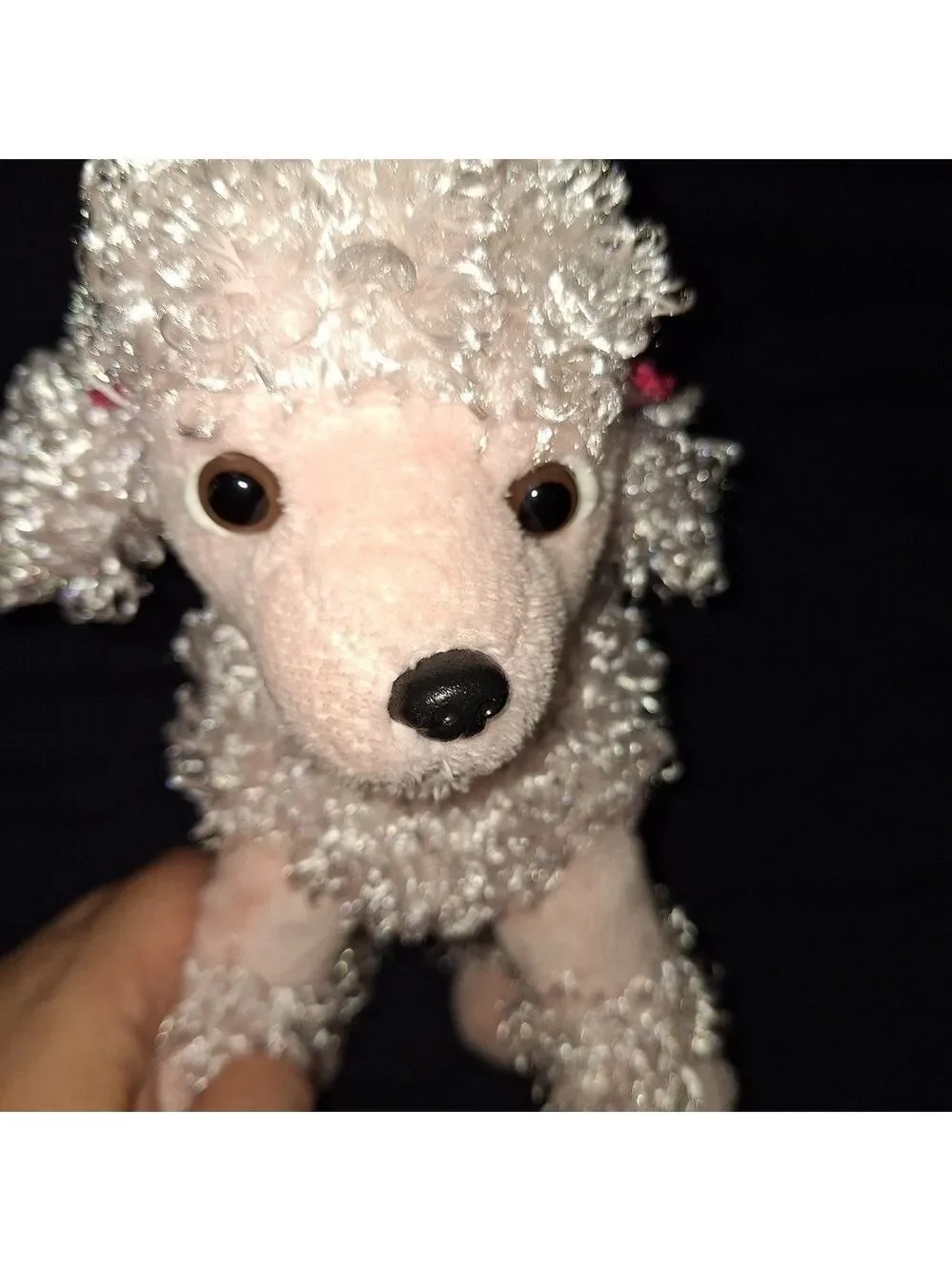 Kids Pink Poodle Plush Purse Bag